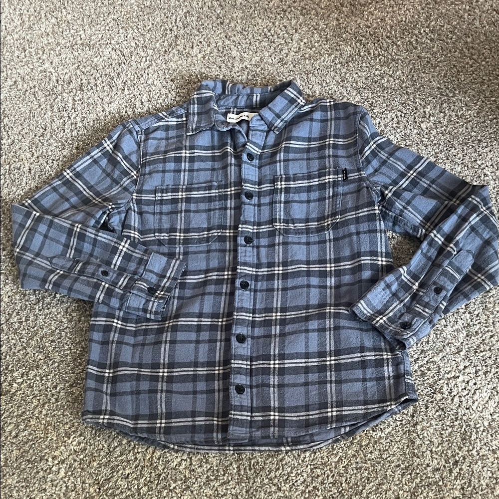 Abercrombie Kids Navy Plaid Button Down Shirt